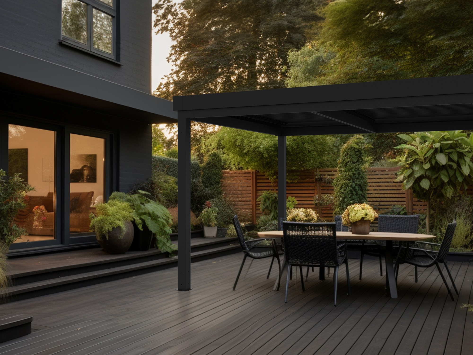 Wooden backyard of a house